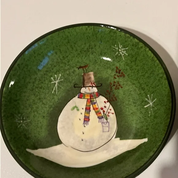 Oneida Sakura Christmas Snowman Red and Green Mug and Bowl Set Great Condition - Picture 8 of 11